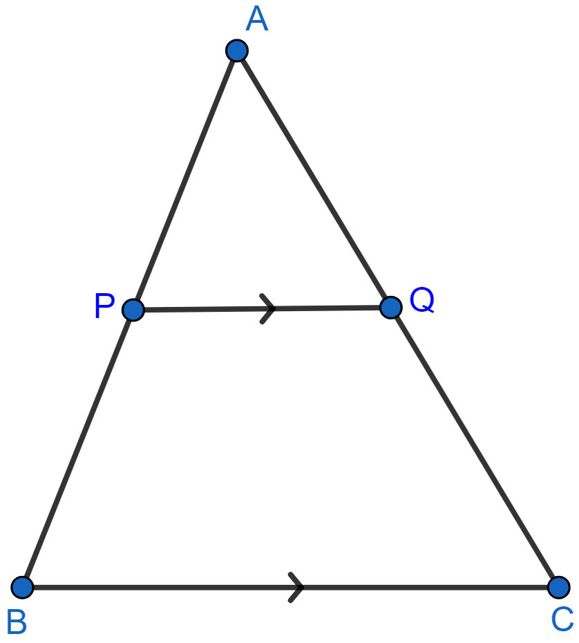 A line PQ is drawn parallel to the side BC of ΔABC which cuts side AB at P and side AC at Q. If AB = 9.0 cm, CA = 6.0 cm and AQ = 4.2 cm, find the length of AP. Similarity, Concise Mathematics Solutions ICSE Class 10.