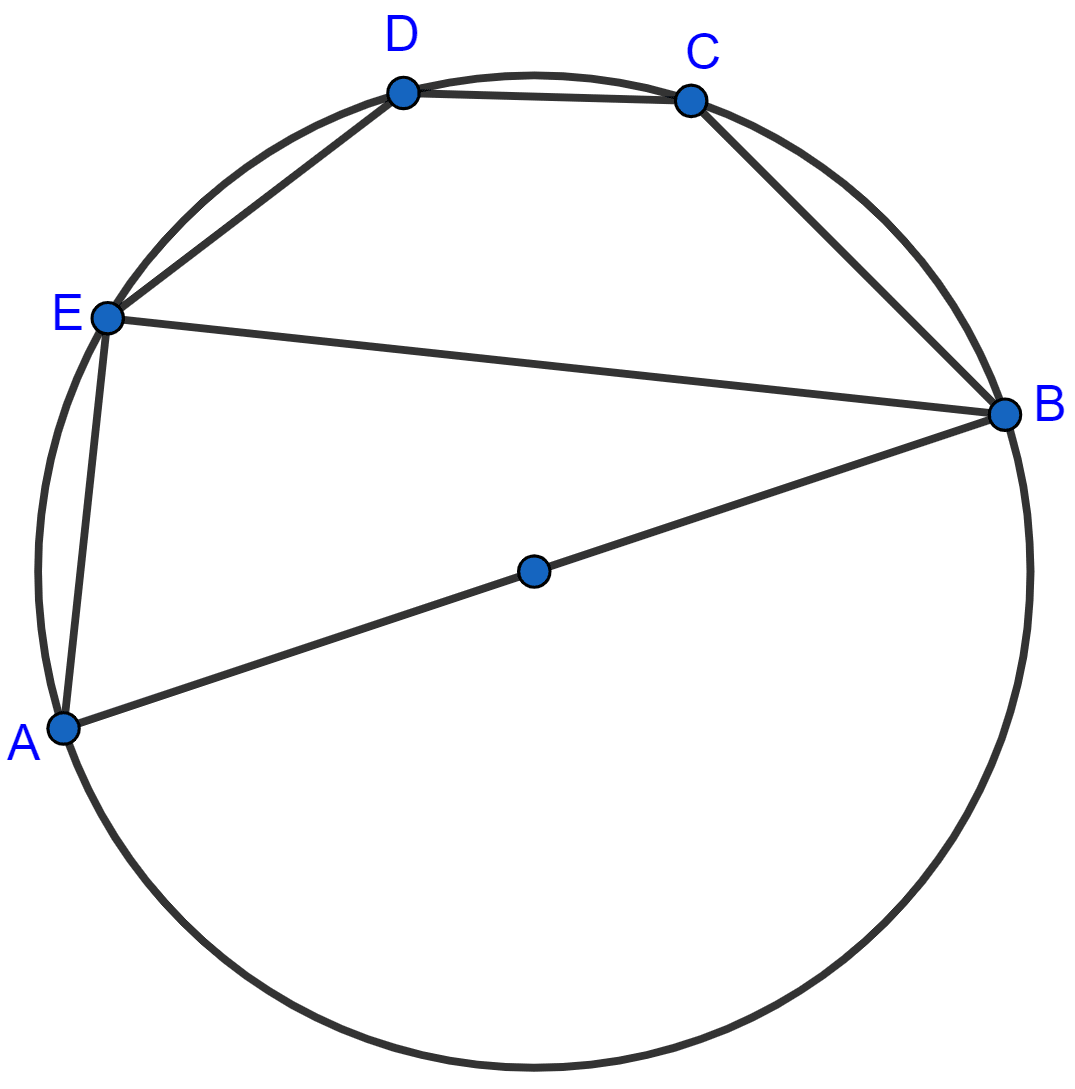 In the given figure, AB is a diameter of the circle. Chord ED is parallel to AB and ∠EAB = 63°. Calculate ∠EBA, ∠BCD. Circles, Concise Mathematics Solutions ICSE Class 10.