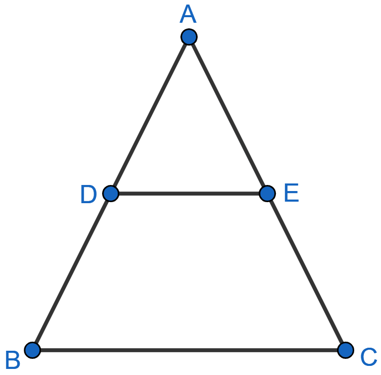 In the figure, ΔABC ~ ΔADE. If AE : EC = 4 : 7 and DE = 6.6 cm, find BC. If x be the length of the perpendicular from A to DE, find the length of perpendicular from A to BC in terms of x. Similarity, Concise Mathematics Solutions ICSE Class 10.