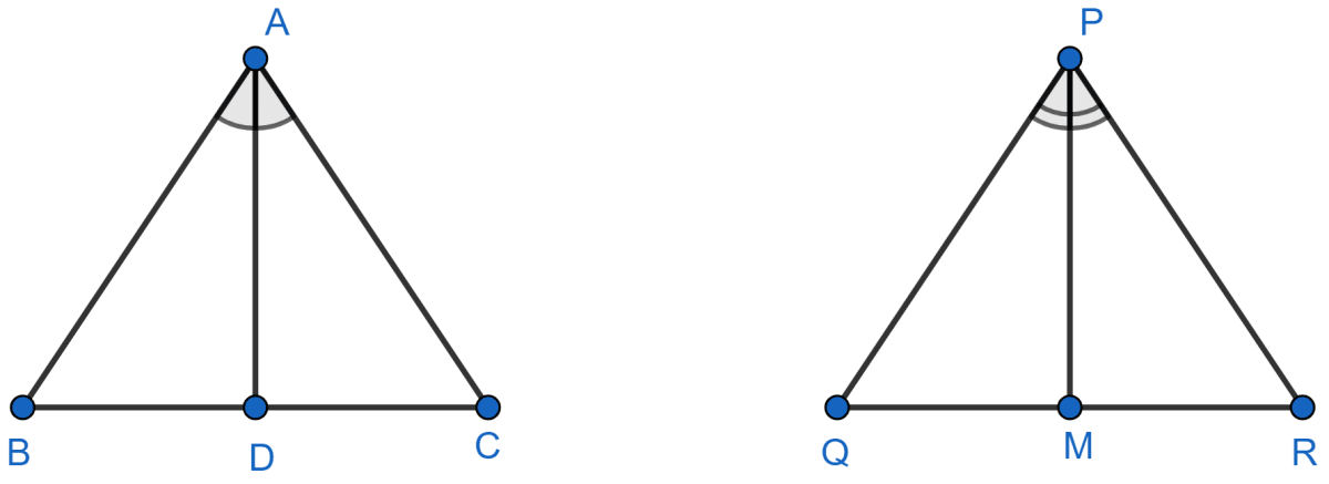 Triangle ABC is similar to triangle PQR. If bisector of angle BAC meets BC at point D and bisector of angle QPR meets QR at point M, prove that: AB/PQ = AD/PM. Similarity, Concise Mathematics Solutions ICSE Class 10.