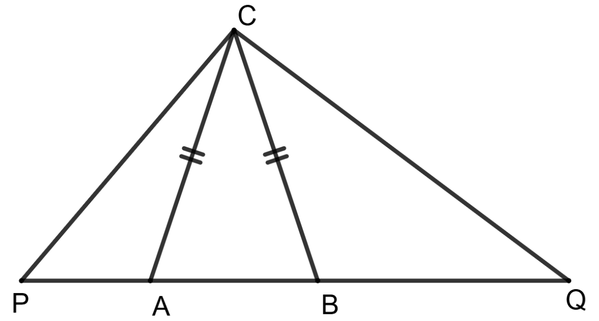 In the given figure, Δ ABC is isosceles and AP x BQ = AC2, prove that Δ ACP ∼ Δ BCQ. Concise Mathematics Solutions ICSE Class 10.