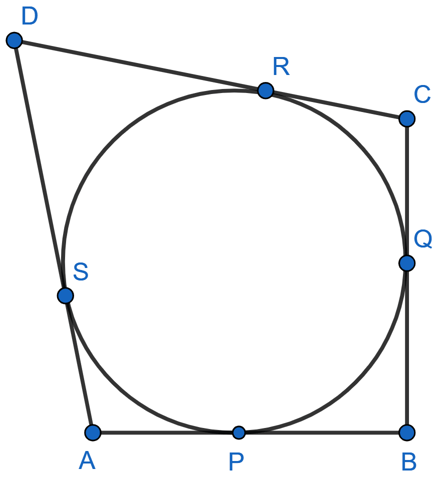 If the sides of a quadrilateral ABCD touch a circle, prove that AB + CD = BC + AD. Tangents and Intersecting Chords, Concise Mathematics Solutions ICSE Class 10.