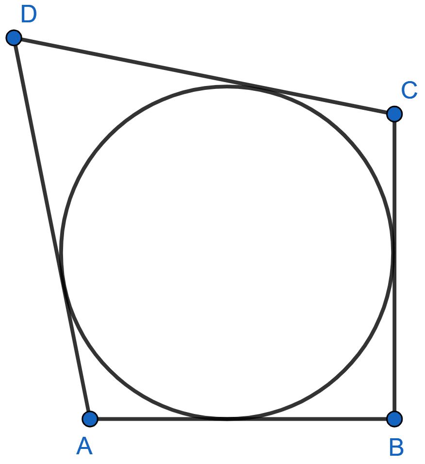 If the sides of a quadrilateral ABCD touch a circle, prove that AB + CD = BC + AD. Tangents and Intersecting Chords, Concise Mathematics Solutions ICSE Class 10.