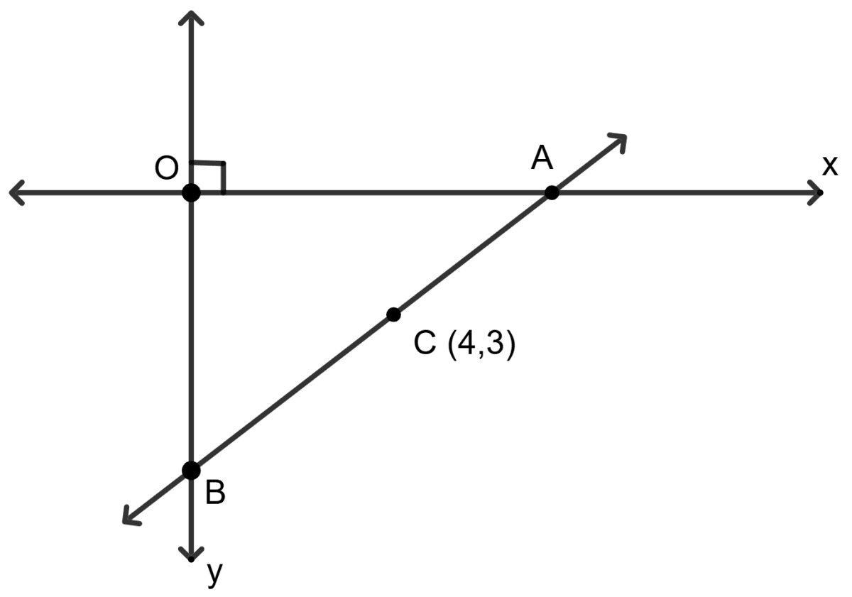 The mid-point of the line segment AB shown in diagram is C (4, -3). Write down the coordinates of A and B. Section Formula, ML Aggarwal Understanding Mathematics Solutions ICSE Class 10.