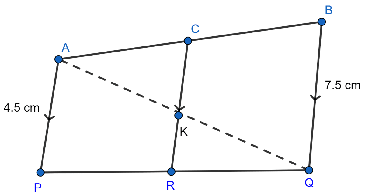 In the given figure, if AC = 3 cm and CB = 6 cm, find the length of CR. Chapterwise Revision, Concise Mathematics Solutions ICSE Class 10.