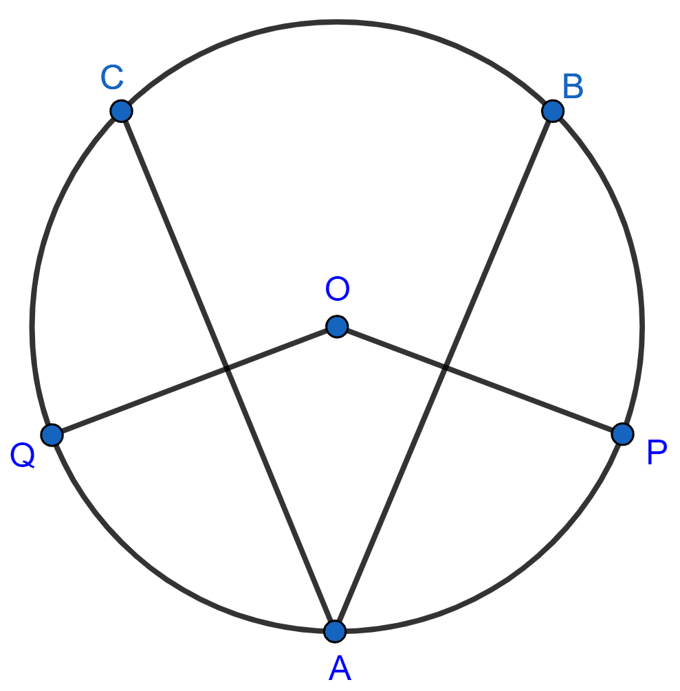 In the given figure, O is the center of the circle. If chord AB = chord AC, OP ⊥ AB and OQ ⊥ AC; show that : PB = QC. Chapterwise Revision, Concise Mathematics Solutions ICSE Class 10.