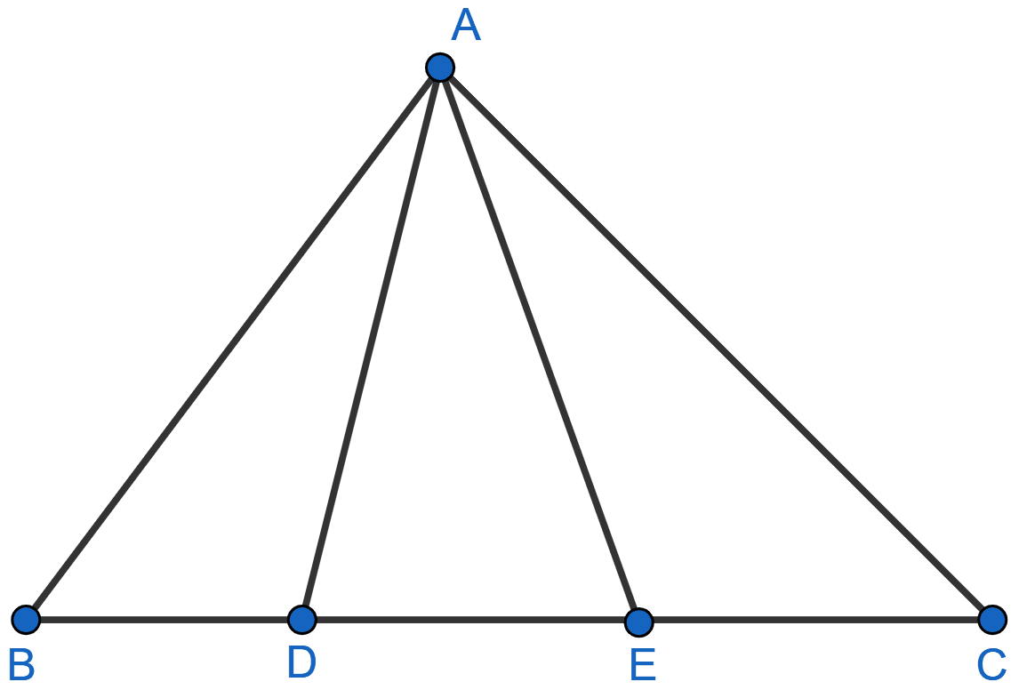 In the given, AD = AE and AD^2 = BD x EC. Prove that: triangles ABD and CAE are similar. Similarity, Concise Mathematics Solutions ICSE Class 10.