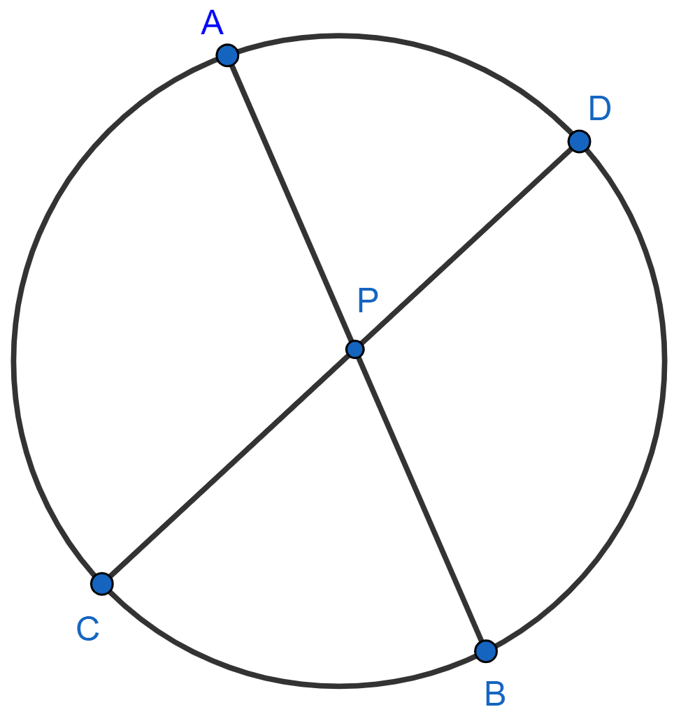 AB and CD are two chords of a circle intersecting at point P inside the circle. If (i) AB = 24 cm, AP = 4 cm and PD = 8 cm, determine CP. (ii) AP = 3 cm, PB = 2.5 cm and CD = 6.5 cm, determine CP. Chapterwise Revision, Concise Mathematics Solutions ICSE Class 10.