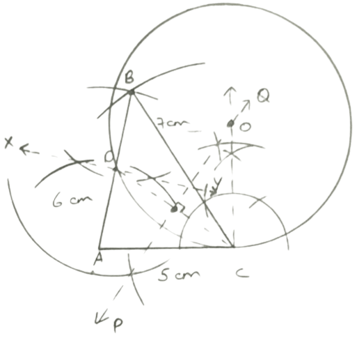 Construct a triangle ABC in which AC = 5 cm, BC = 7 cm and AB = 6 cm. Chapterwise Revision, Concise Mathematics Solutions ICSE Class 10.