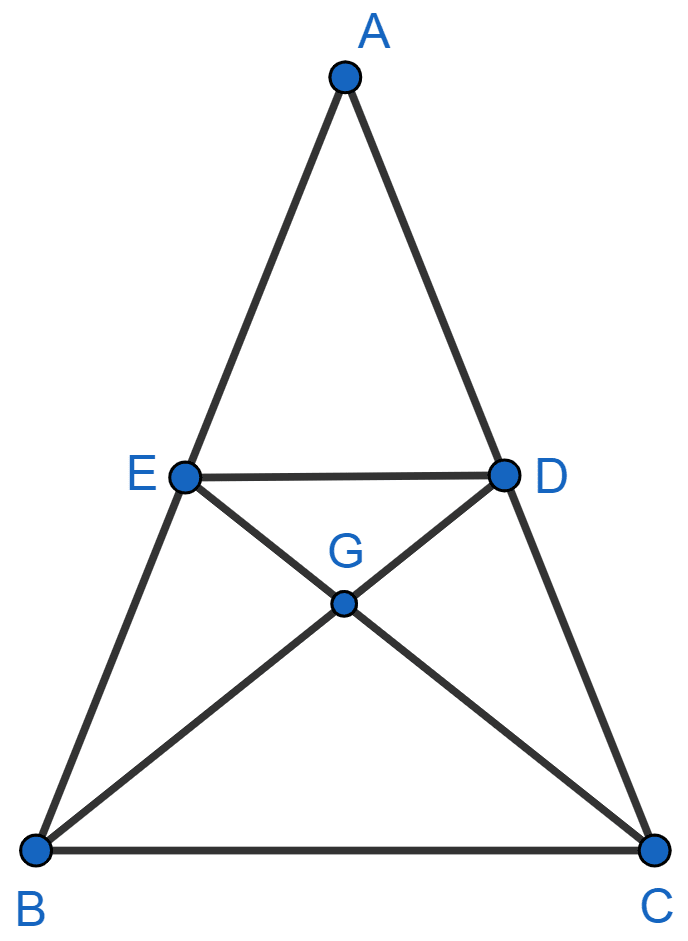 In the given figure, the median BD and CE of triangle ABC meet at point G. Show that BG = 2GD. Model Paper 5, Concise Mathematics Solutions ICSE Class 10.