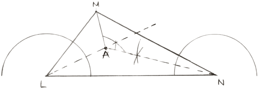 In triangle LMN, bisectors of interior angles at L and N intersect each other at point A. Prove that (i) point A is equidistant from all the three sides of the triangle. (ii) AM bisects angle LMN. Loci, Concise Mathematics Solutions ICSE Class 10.