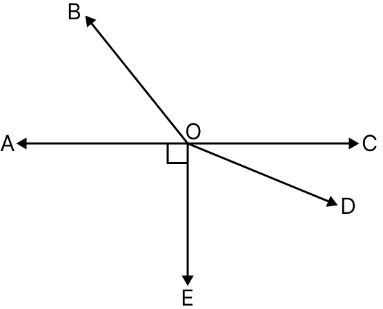 In the given figure, AOC is a straight line. If angle AOB = 50°, angle AOE = 90° and angle COD = 25°, find the measure of:. Fundamental Concepts, Mathematics Solutions ICSE Class 6.