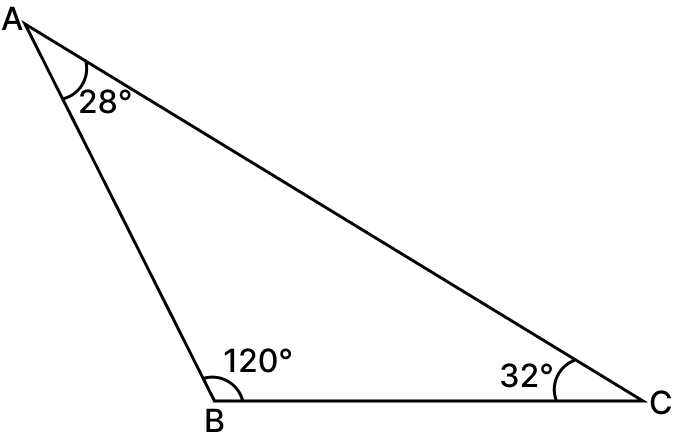 Classify the following triangle according to the measures of its angles:. Triangles, Mathematics Solutions ICSE Class 6.