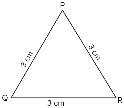 Classify the following triangle according to the lengths of its sides:. Triangles, Mathematics Solutions ICSE Class 6.