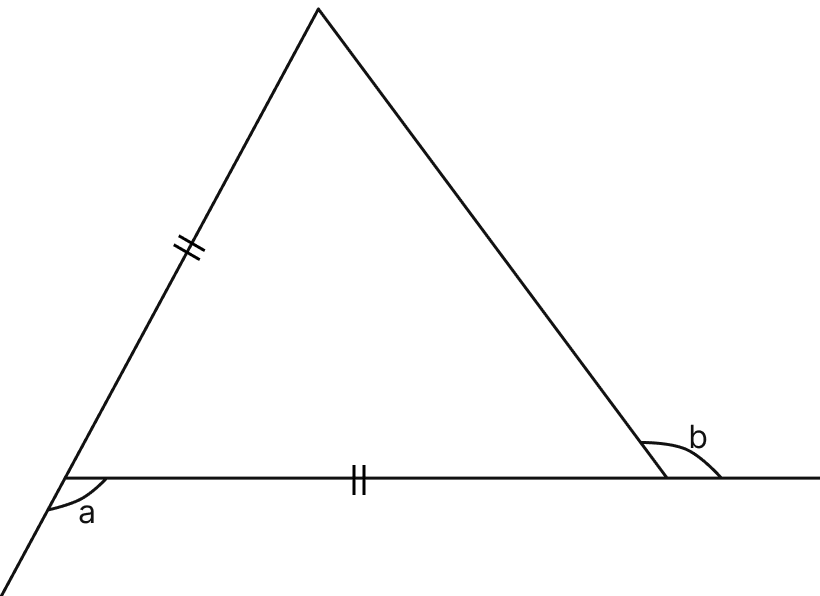 In the given figure, express a in terms of b. Triangles, Mathematics Solutions ICSE Class 7.