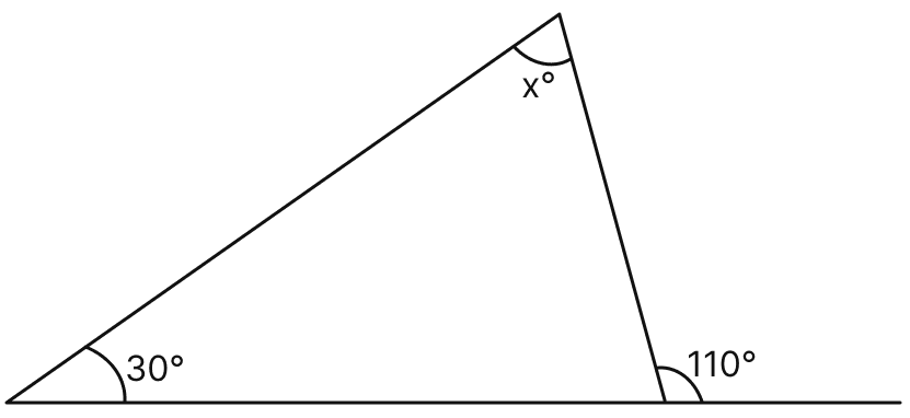 Find the unknown marked angles in the given figure. Triangles, Mathematics Solutions ICSE Class 7.