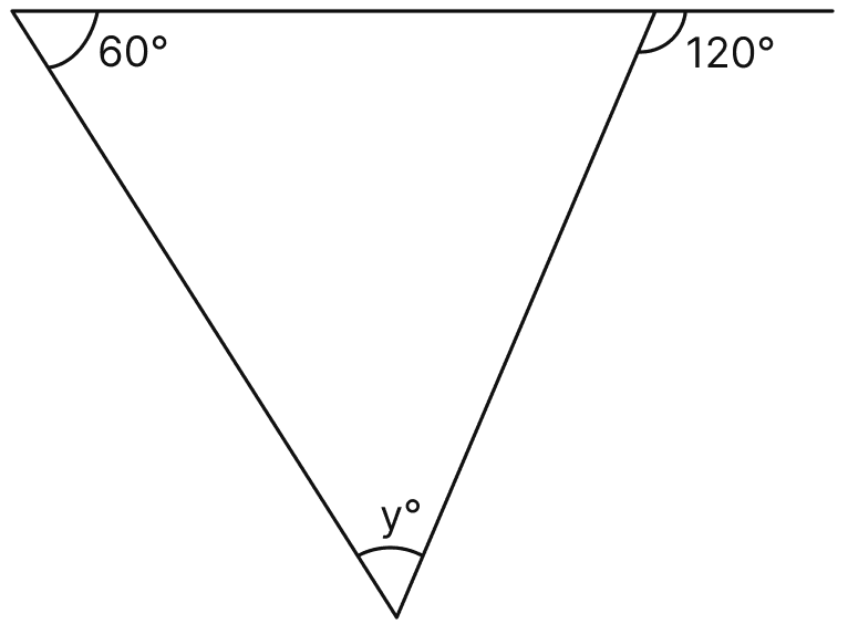 Find the unknown marked angles in the given figure. Triangles, Mathematics Solutions ICSE Class 7.