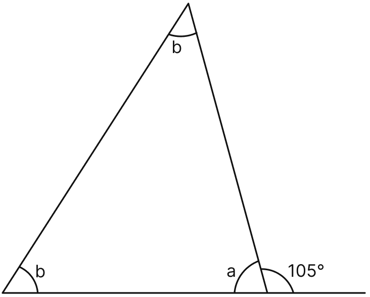 Find the unknown marked angles in the given figure. Triangles, Mathematics Solutions ICSE Class 7.