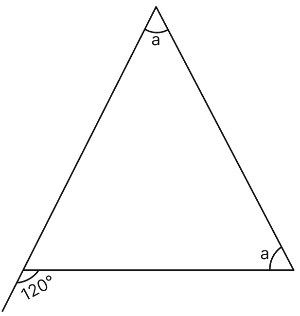 Find the unknown marked angles in the given figure. Triangles, Mathematics Solutions ICSE Class 7.