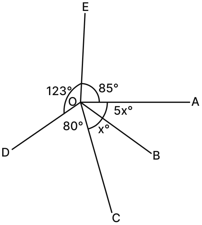 In the given figure, find ∠AOB and ∠BOC. Lines & Angles, Mathematics Solutions ICSE Class 7.