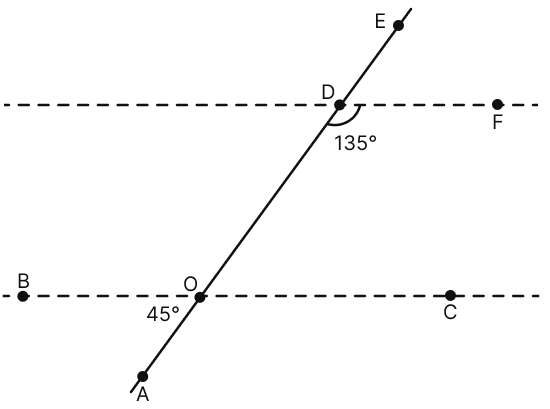 Which pair of the dotted line segments, in the following figures, are parallel. Give reason:. Lines & Angles, Mathematics Solutions ICSE Class 7.