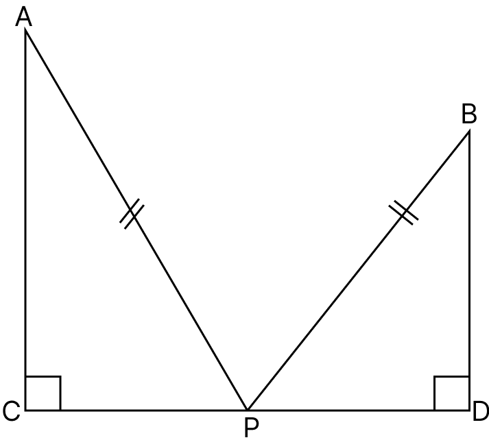 In the given figures, angle ACP = ∠BDP = 90°, AC = 12 m, BD = 9 m and PA = PB = 15 m. Find:. Pythagoras Theorem, Mathematics Solutions ICSE Class 7.