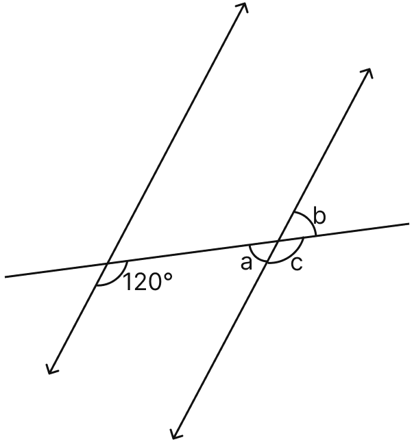 In the given figure, the directed lines are parallel to each other. Find the unknown angles. Lines & Angles, Mathematics Solutions ICSE Class 7.