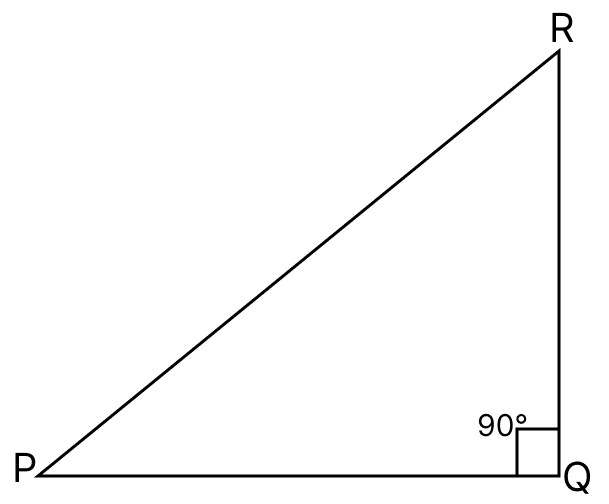 In triangle PQR, angle Q = 90°, find:. Pythagoras Theorem, Mathematics Solutions ICSE Class 7.