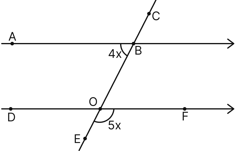 Find x in the given figure:. Lines & Angles, Mathematics Solutions ICSE Class 7.