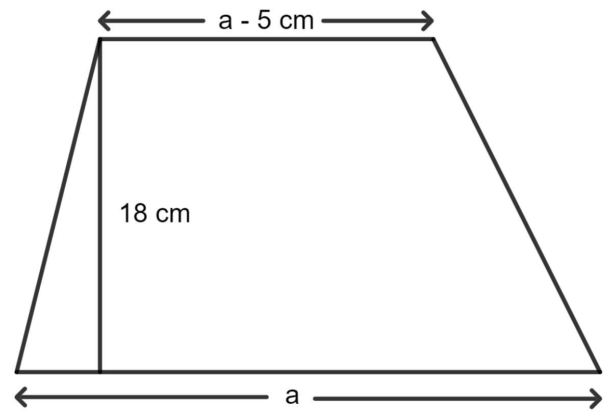 The area of a trapezium is 279 sq. cm and the distance between its two parallel sides is 18 cm. If one of its parallel sides is longer than the other side by 5 cm, find the lengths of its parallel sides. Area of a Trapezium and a Polygon, Concise Mathematics Solutions ICSE Class 8.
