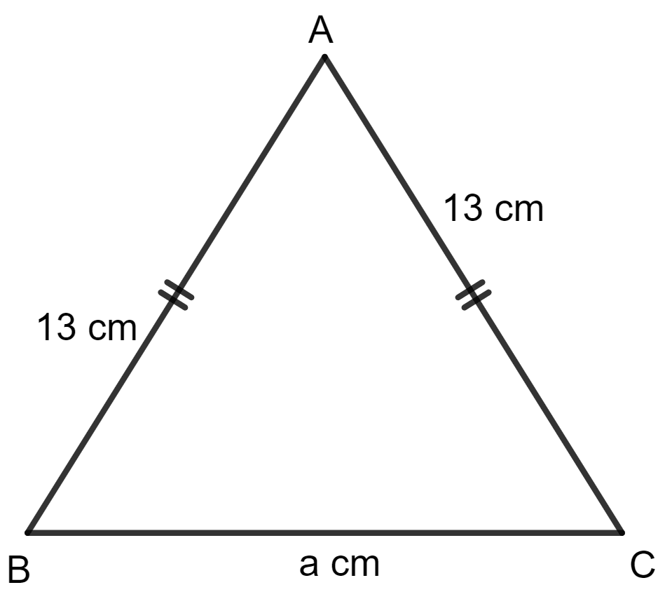 One of the equal sides of an isosceles triangle is 13 cm and its perimeter is 50 cm. Find the area of the triangle. Area of a Trapezium and a Polygon, Concise Mathematics Solutions ICSE Class 8.