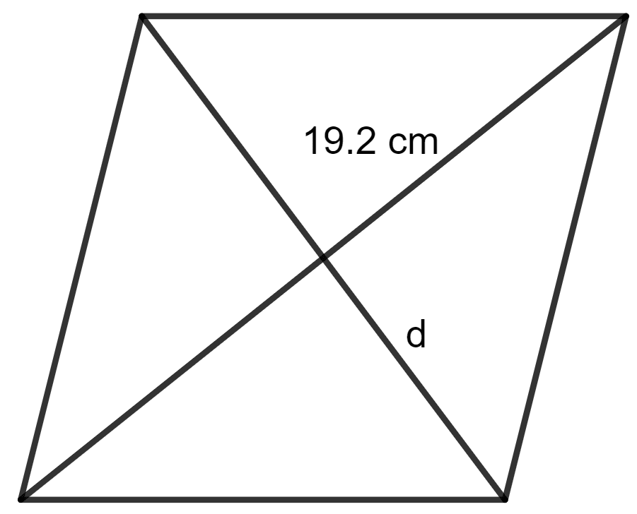 The area of a rhombus is equal to the area of a triangle. If base of triangle is 24 cm, its corresponding altitude is 16 cm and one of the diagonals of the rhombus is 19.2 cm, find its other diagonal. Area of a Trapezium and a Polygon, Concise Mathematics Solutions ICSE Class 8.
