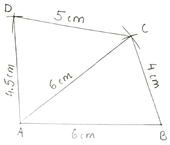 Construct a quadrilateral ABCD; if : Constructions, Concise Mathematics Solutions ICSE Class 8.