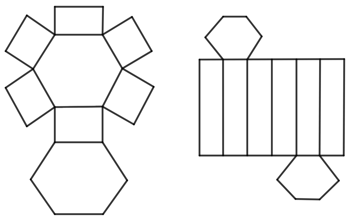 Draw two nets for the following polyhedron : Representing 3-D in 2-D, Concise Mathematics Solutions ICSE Class 8.