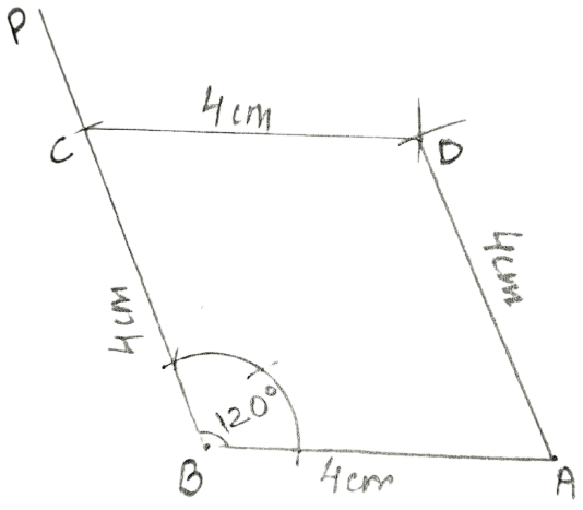 Construct a rhombus ABCD, if: Constructions, Concise Mathematics Solutions ICSE Class 8.