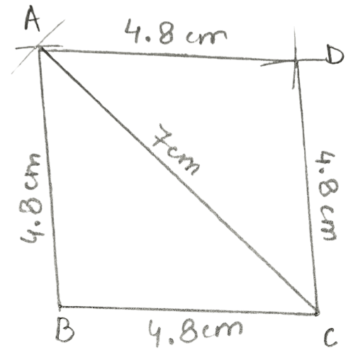 Construct a rhombus ABCD, if: Constructions, Concise Mathematics Solutions ICSE Class 8.