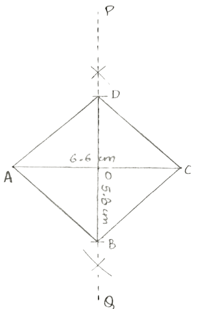 Construct a rhombus ABCD, if: Constructions, Concise Mathematics Solutions ICSE Class 8.