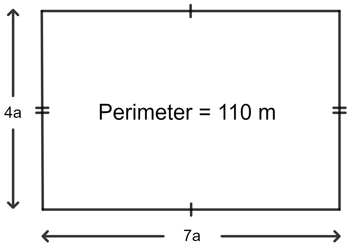 The length and the breadth of a conference hall are in the ratio 7 : 4 and its perimeter is 110 m. Find : Area of a Trapezium and a Polygon, Concise Mathematics Solutions ICSE Class 8.