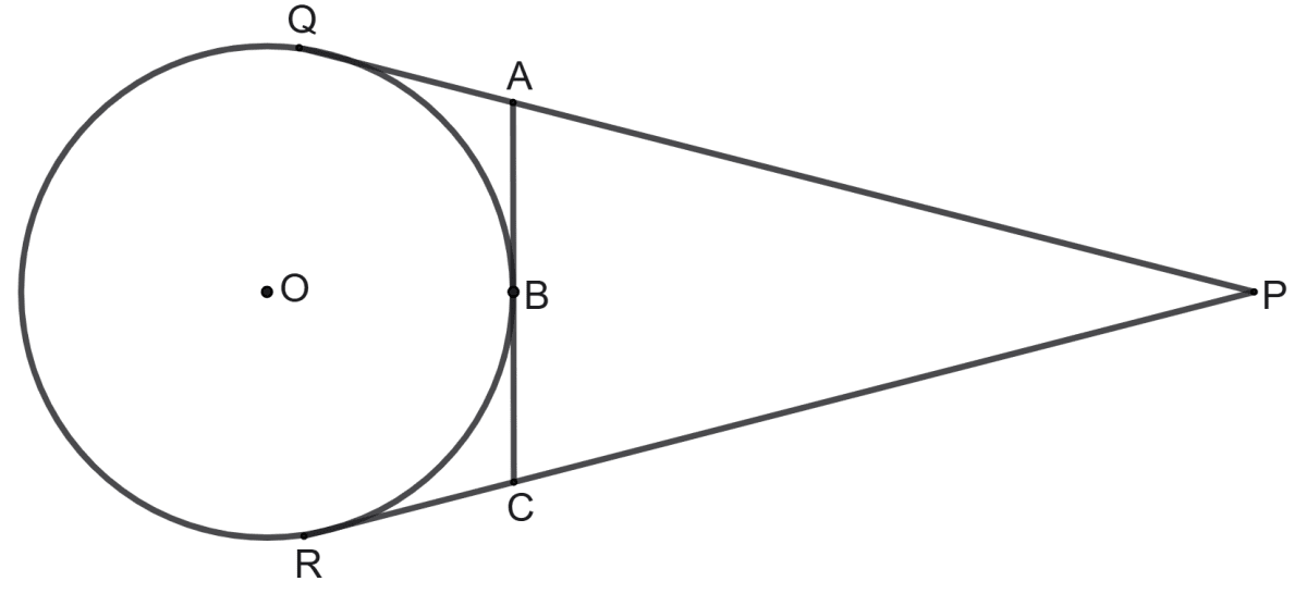 In the following figure, PQ and PR are the tangent to the circle with centre O. Line segment AC touch the circle at point B. Circles, Concise Mathematics Solutions ICSE Class 8.