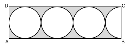 In the following figure, a rectangle ABCD encloses three circles. If BC = 14 cm, find the area of the shaded portion. Area of a Trapezium and a Polygon, Concise Mathematics Solutions ICSE Class 8.