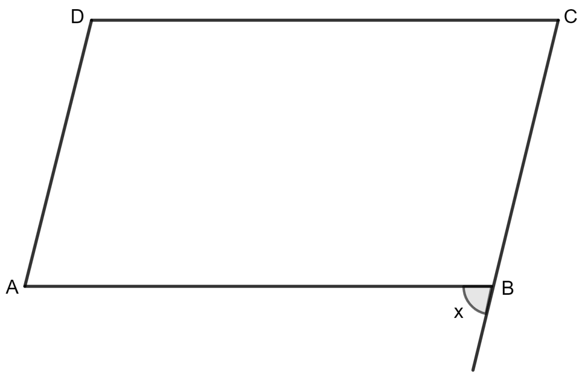 In the given figure ABCD is a parallelogram, angles DAB and ABC are in the ratio 5 : 7, the value of x is: Special Types of Quadrilaterals, Concise Mathematics Solutions ICSE Class 8.