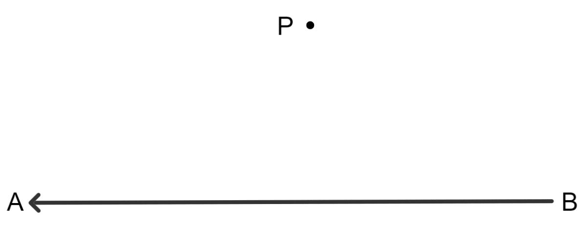 The shortest distance between the point P and the line segment AB is: Constructions, Concise Mathematics Solutions ICSE Class 8.
