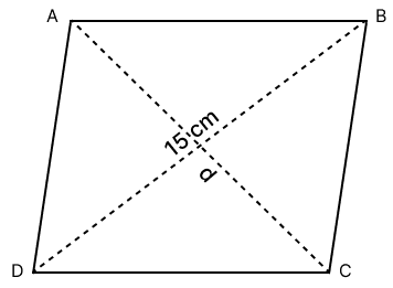 The diagonal of a rhombus is 15 cm and its area is 60 cm2; the other diagonal of the rhombus is : Area of a Trapezium and a Polygon, Concise Mathematics Solutions ICSE Class 8.