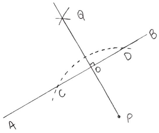 In each of the following, draw a perpendicular through point P to the line segment AB : Constructions, Concise Mathematics Solutions ICSE Class 8.