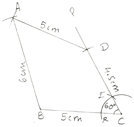 Construct a quadrilateral ABCD; if : Constructions, Concise Mathematics Solutions ICSE Class 8.