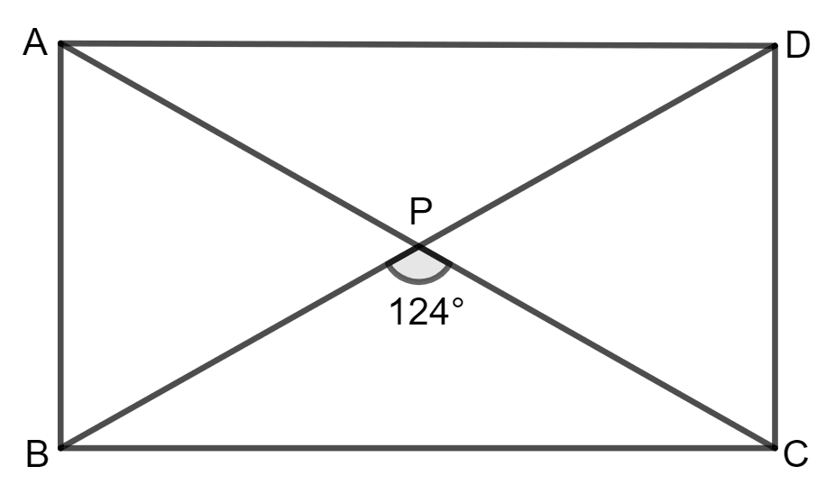 ABCD is a rectangle. If ∠BPC = 124°, calculate : Special Types of Quadrilaterals, Concise Mathematics Solutions ICSE Class 8.