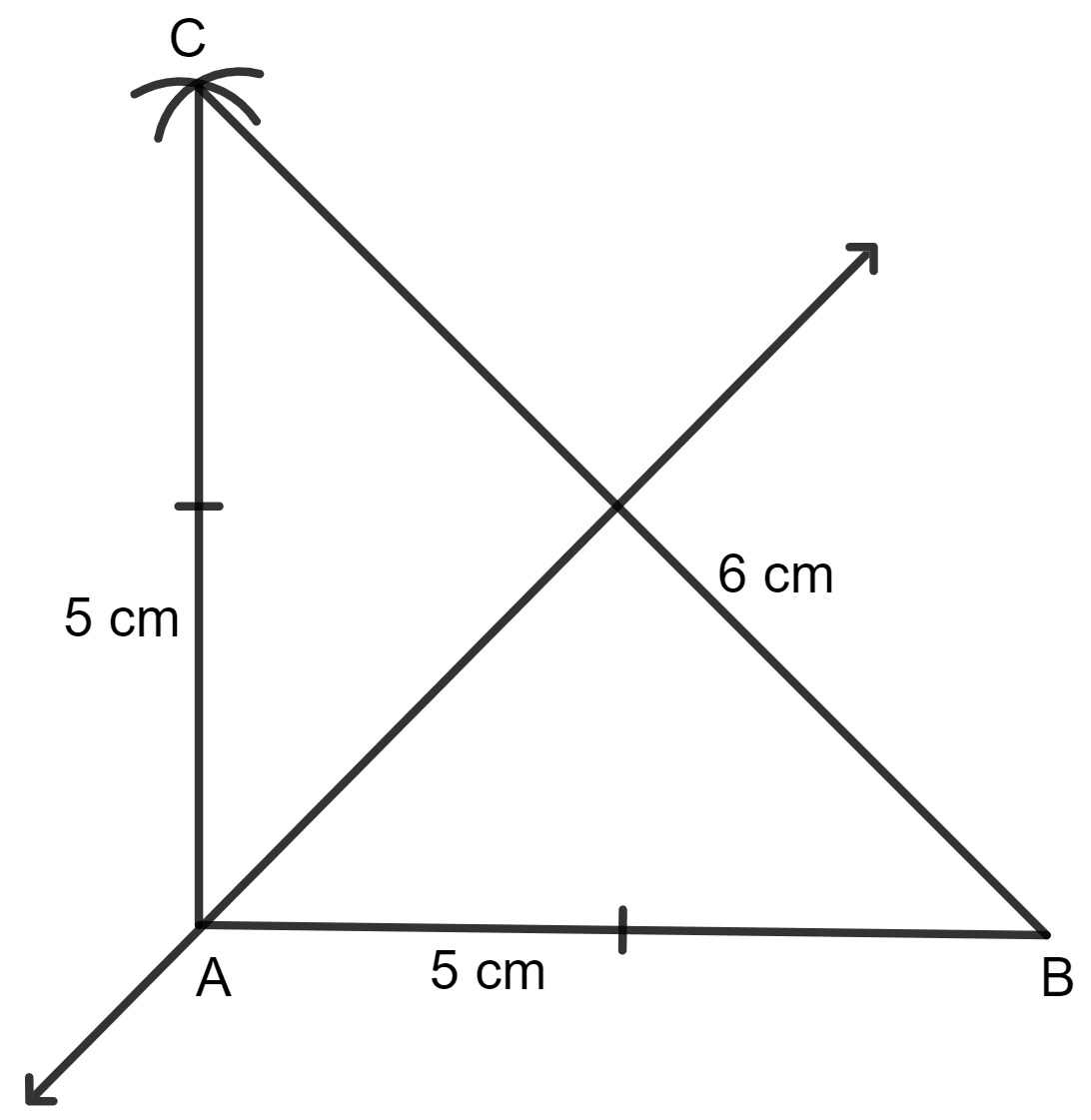 Construct a triangle ABC in which AB = AC = 5 cm and BC =6 cm. Symmetry, Concise Mathematics Solutions ICSE Class 8.