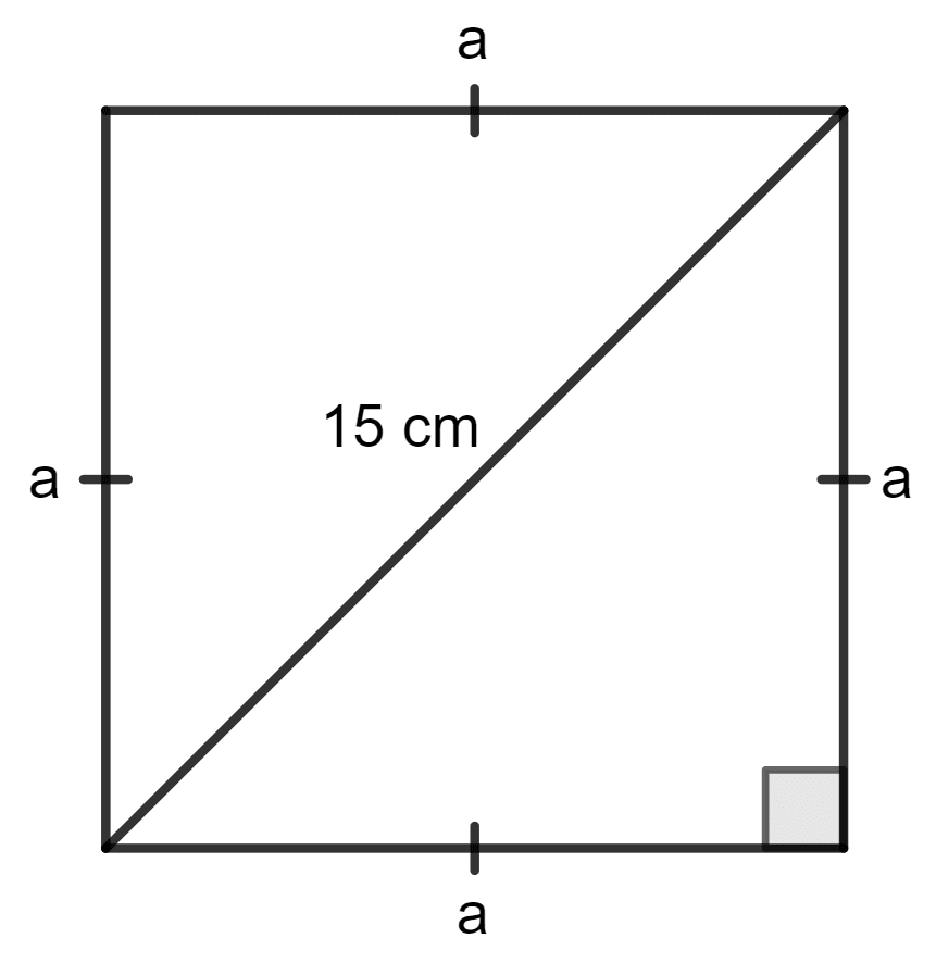 The diagonal of a square is 15 m; find the length of its one side and perimeter. Area of a Trapezium and a Polygon, Concise Mathematics Solutions ICSE Class 8.