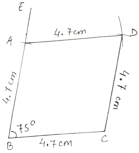 Construct a rhombus ABCD, if : Constructions, Concise Mathematics Solutions ICSE Class 8.