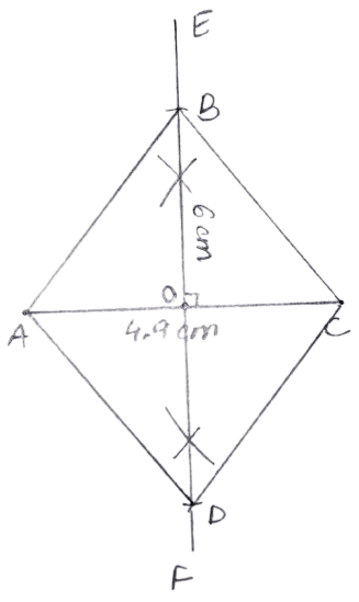 Construct a rhombus ABCD, if : Constructions, Concise Mathematics Solutions ICSE Class 8.